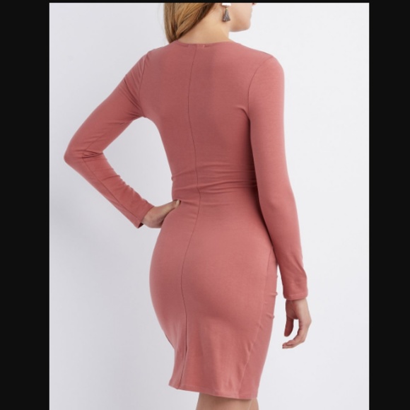 CR Surplice Bodycon Wrap Dress - Picture 2 of 5